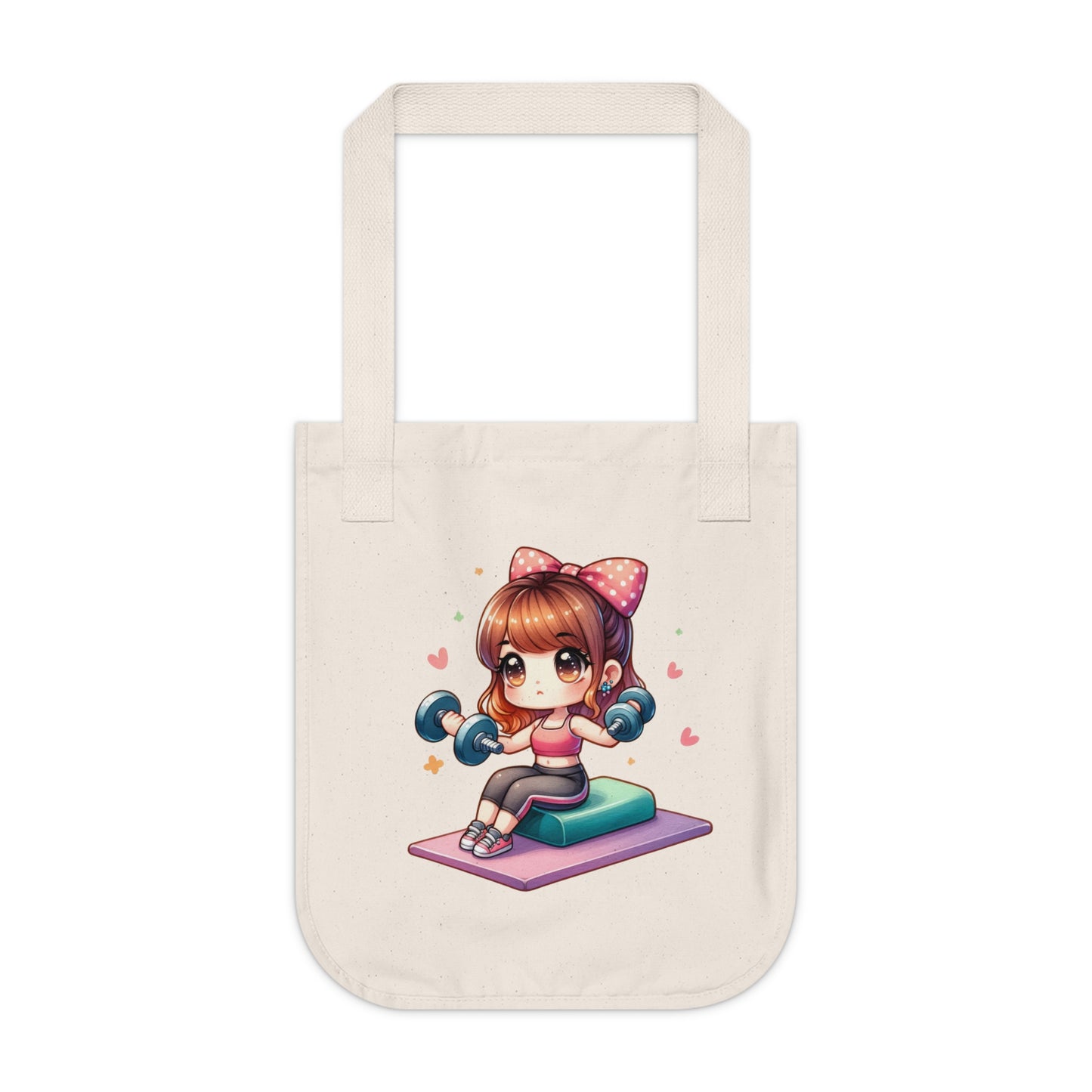 Kawaii Gym Organic Canvas Tote Bag – Lift, Shop & Stay Cute