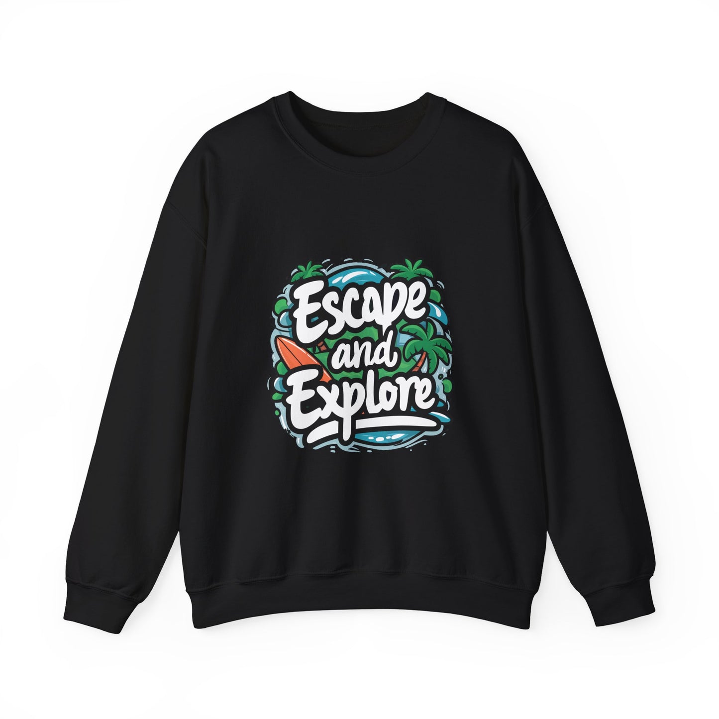 Sudadera unisex con cuello redondo Escape And Explore: la aventura te espera