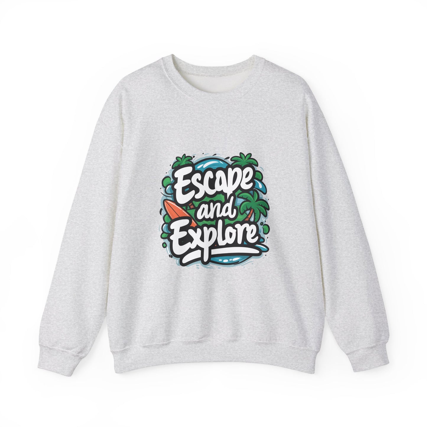 Sudadera unisex con cuello redondo Escape And Explore: la aventura te espera