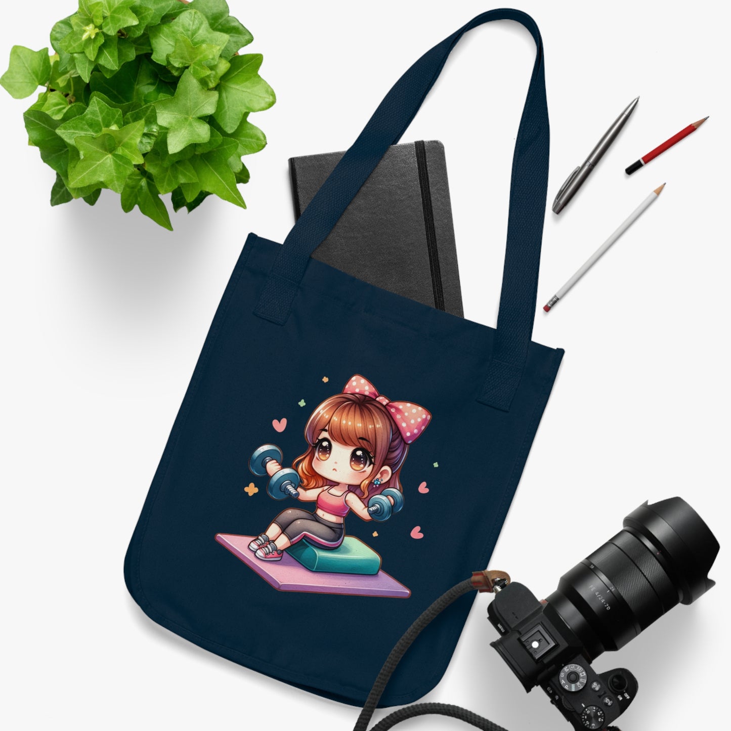 Kawaii Gym Organic Canvas Tote Bag – Lift, Shop & Stay Cute