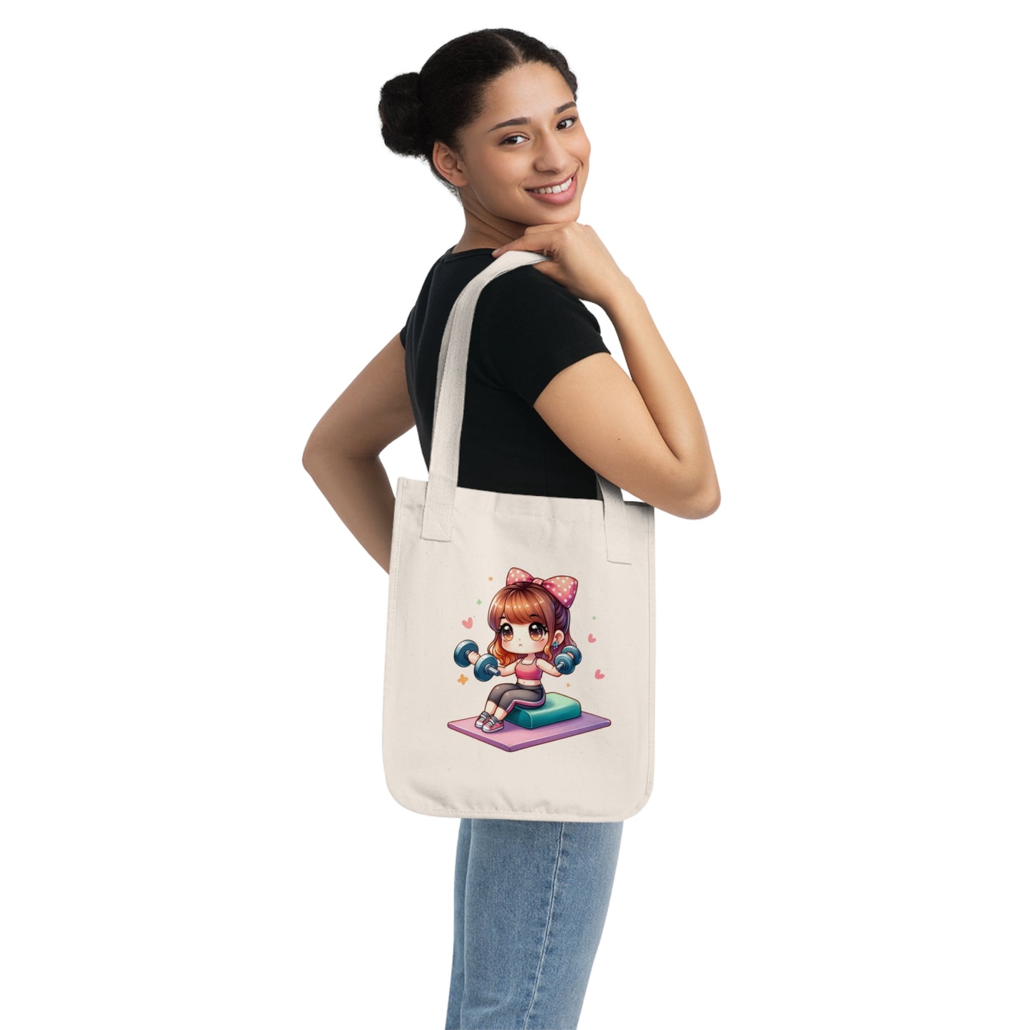 Kawaii Gym Organic Canvas Tote Bag – Lift, Shop & Stay Cute