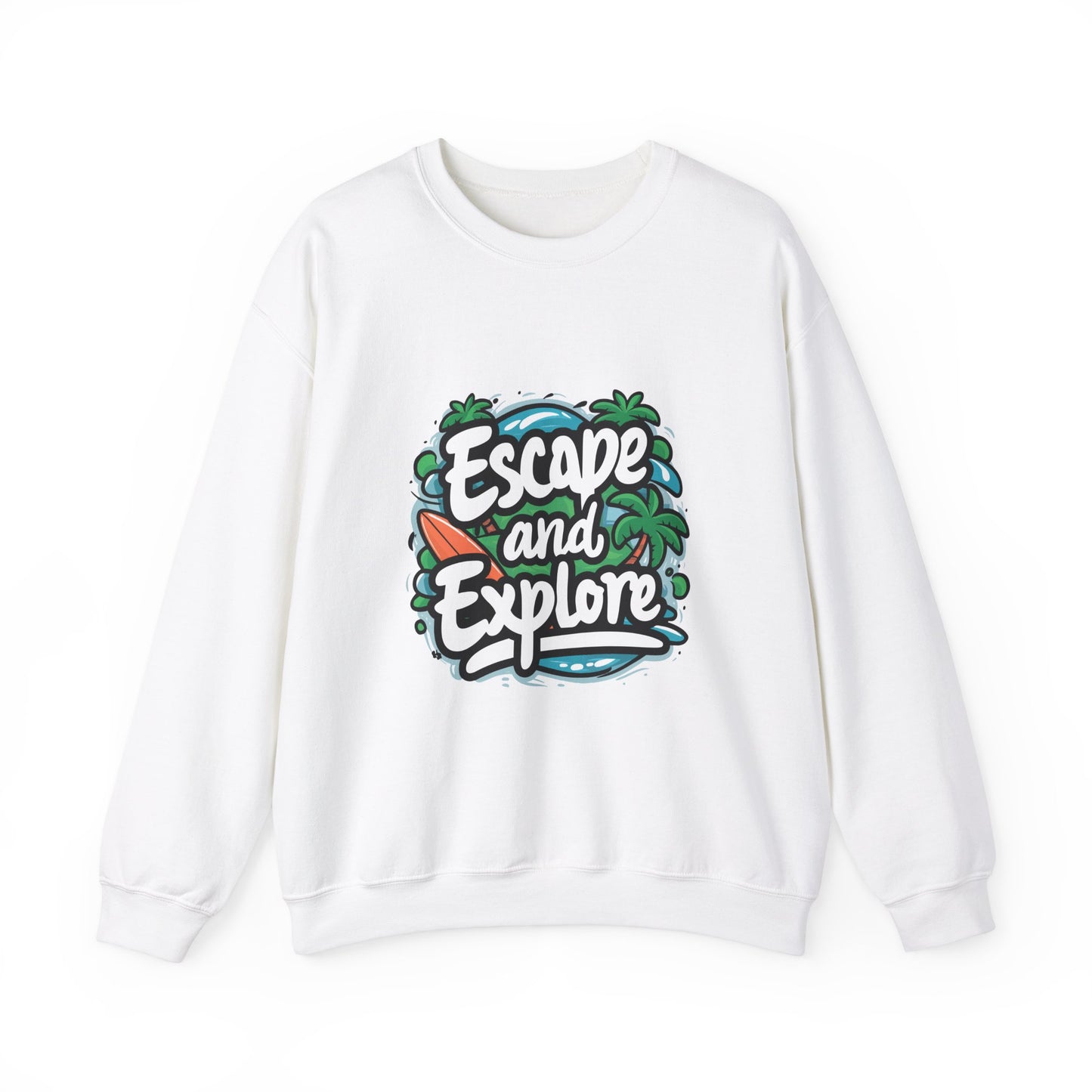 Sudadera unisex con cuello redondo Escape And Explore: la aventura te espera