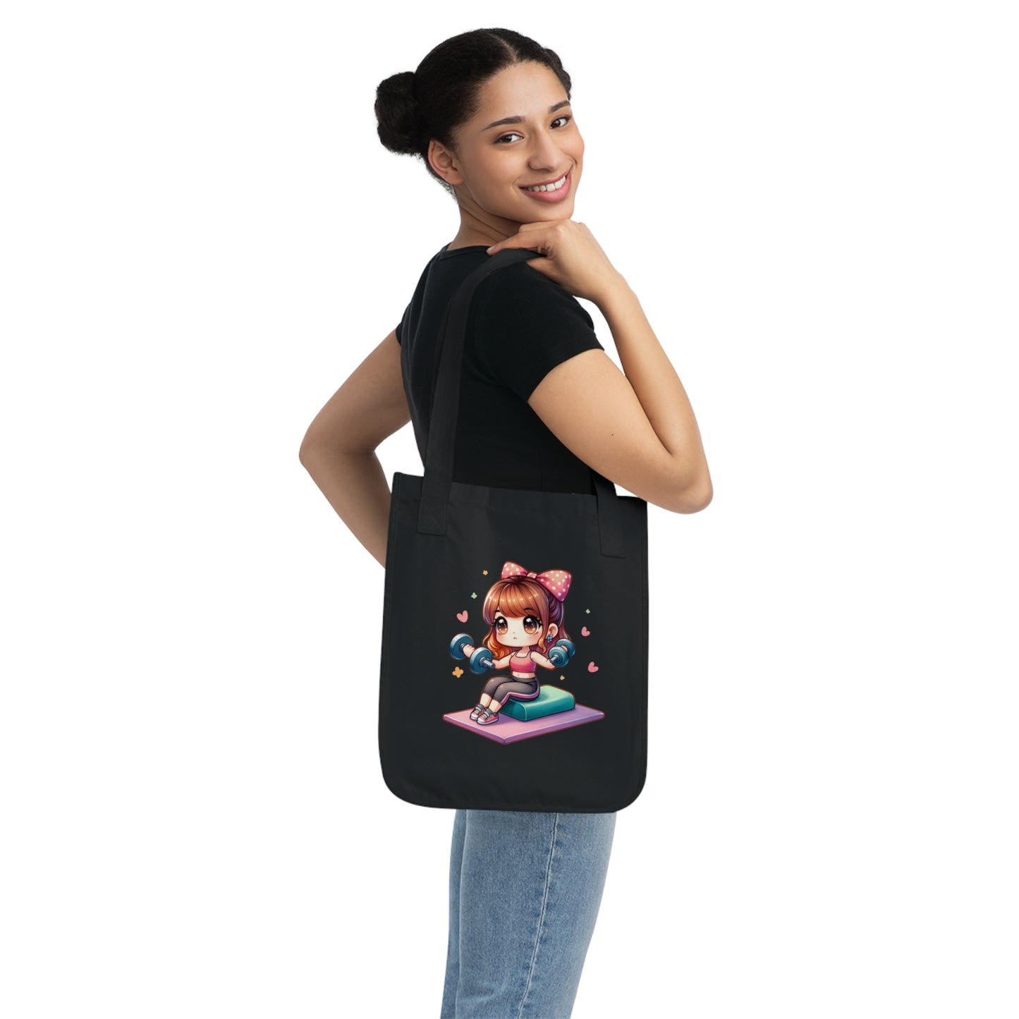 Kawaii Gym Organic Canvas Tote Bag – Lift, Shop & Stay Cute