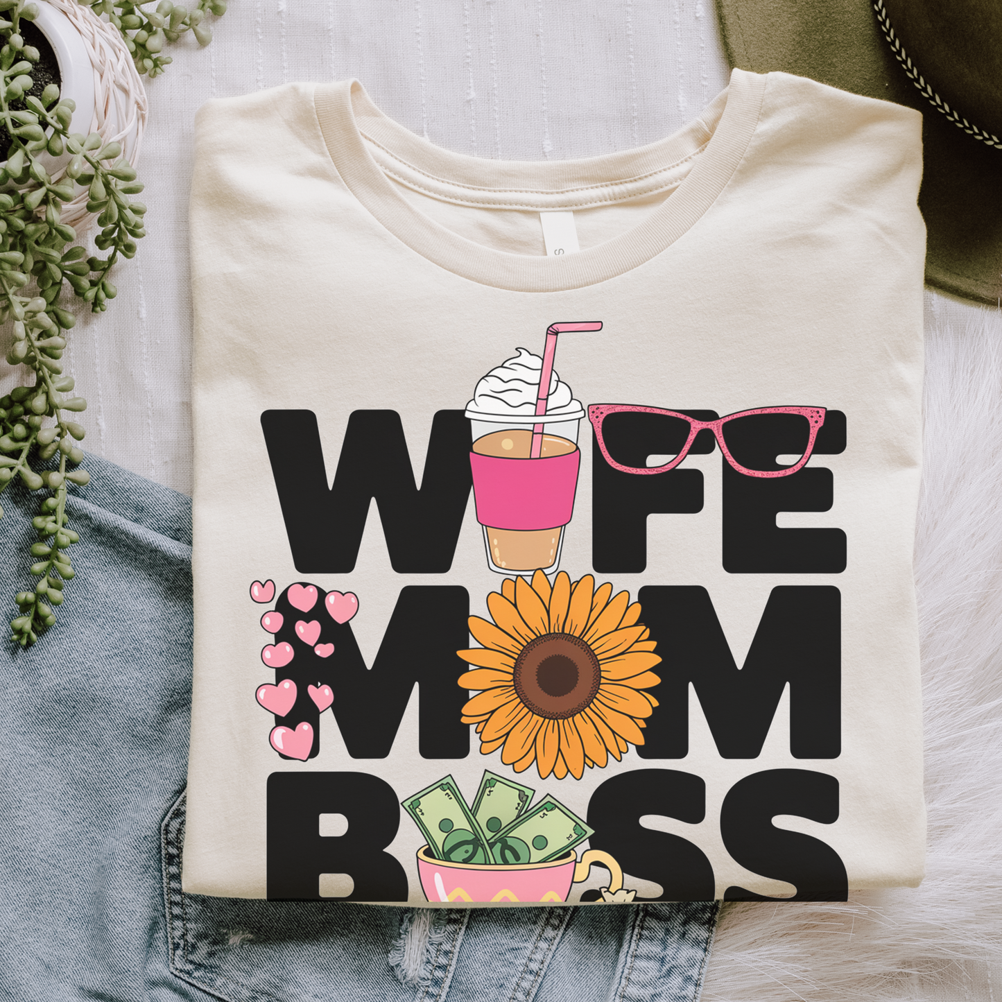 Wife Mom Boss – Heavy Cotton Tee