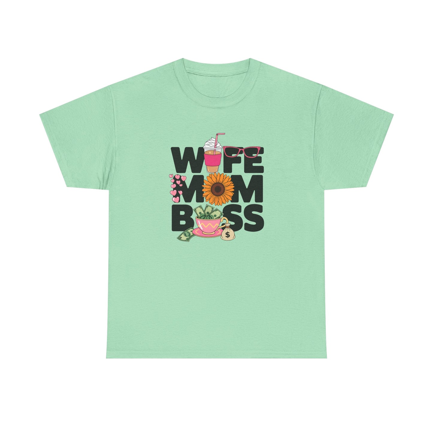 Wife Mom Boss – Heavy Cotton Tee