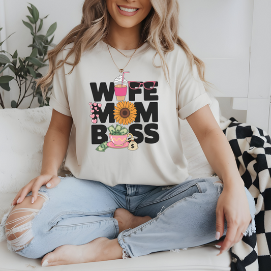 Wife Mom Boss – Heavy Cotton Tee